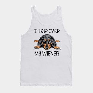 Funny Dachshund I Trip Over My Weiner Dog Men Women Tank Top